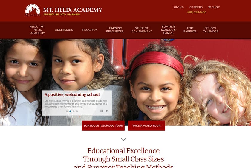 Mt Helix Academy - Website Design
